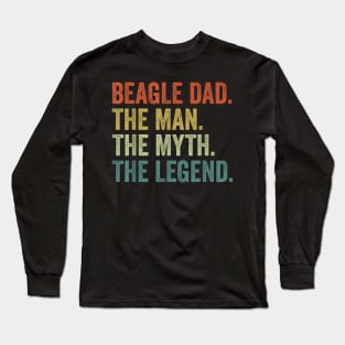 Men's Vintage Dog Dad Man Myth Legend s Long Sleeve T-Shirt